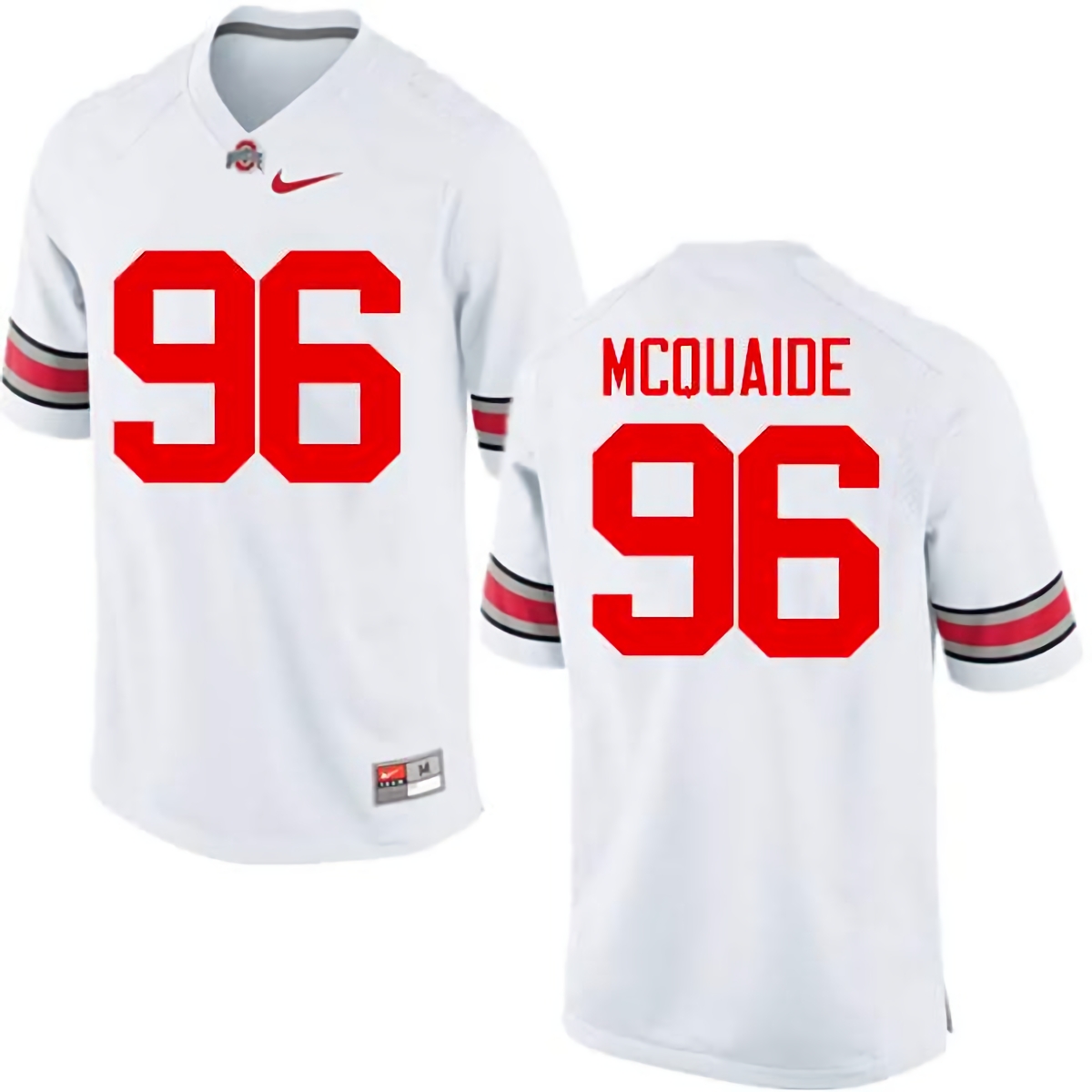 Jake McQuaide Ohio State Buckeyes Men's NCAA #96 Nike White College Stitched Football Jersey UTM8056GJ